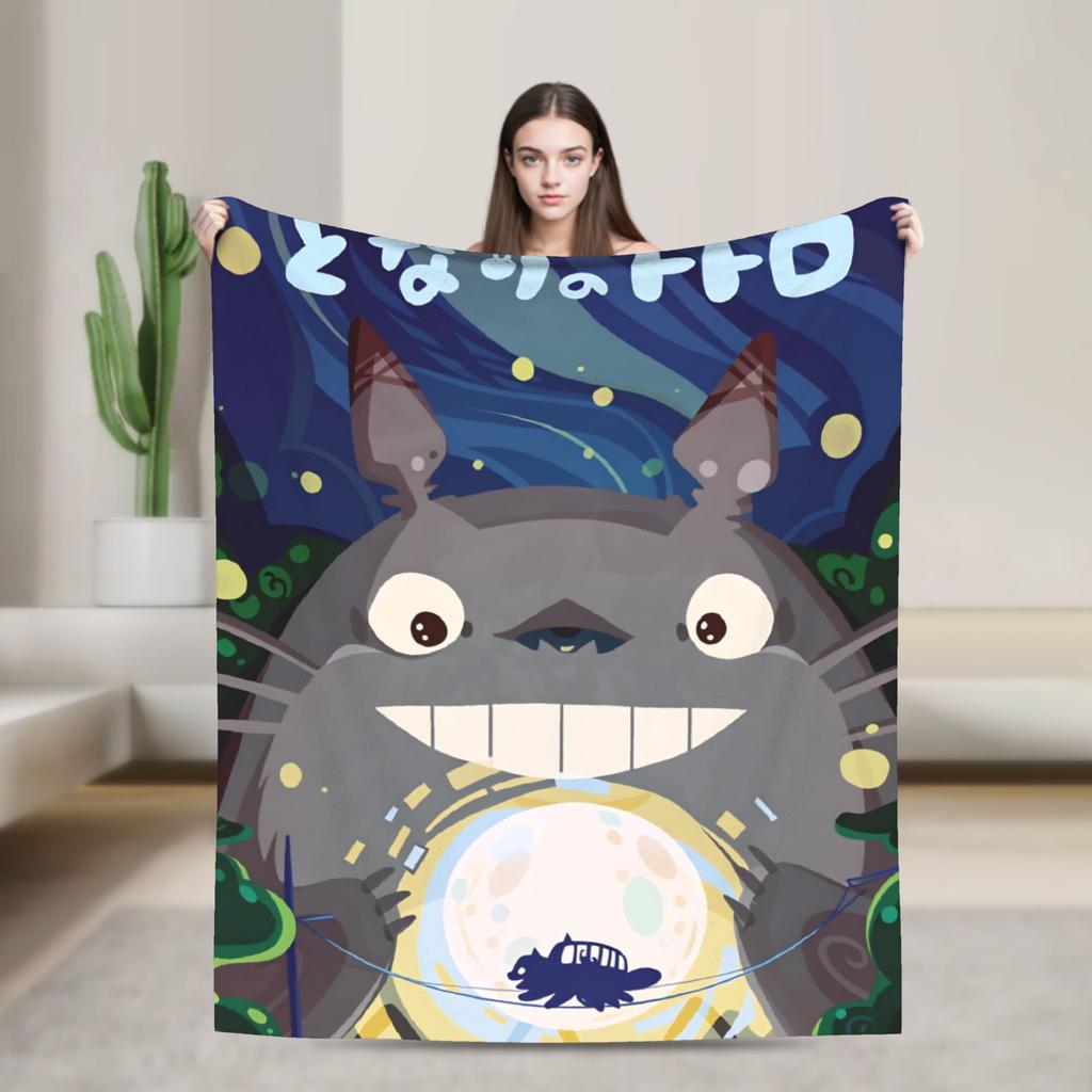 Traditional Nekobasu Japanese Blanket T-Totoros Travel Flannel Bedding Throws For Living Room Warm Bedspread Birthday Present
