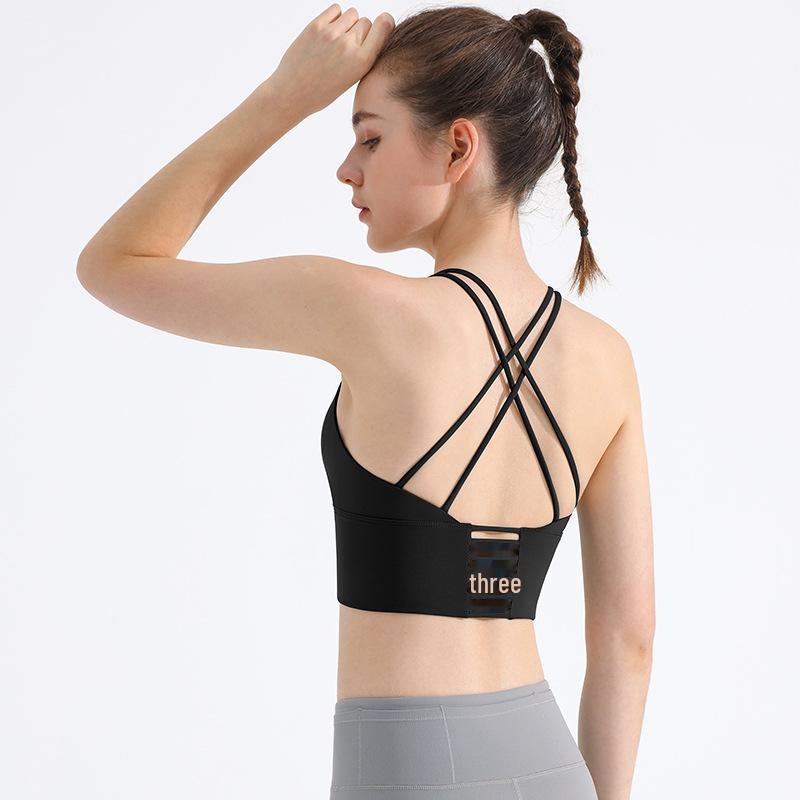 Спортивный бюстгальтер Crossback Shockproof — беспроводной, со сборками, идеально подходит для йоги и бега