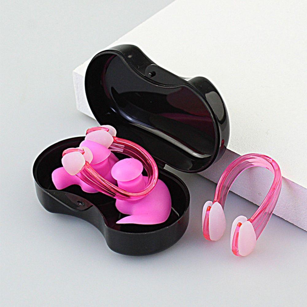 С Чехлом Затычки для ушей Зажим для носа Костюм Силиконовые затычки для ушей Затычки для ушей для плавания Набор Дайвинг/Серфинг/Плавание