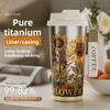 Nerium Oleander Pure Titanium Vacuum Bottle With Leakproof Design For Home And Outdoors