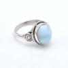 Серебряное кольцо Larimar Gemstone 925, овальное женское кольцо Larimar ручной работы, подарок на ее юбилей, эффектное серебряное кольцо