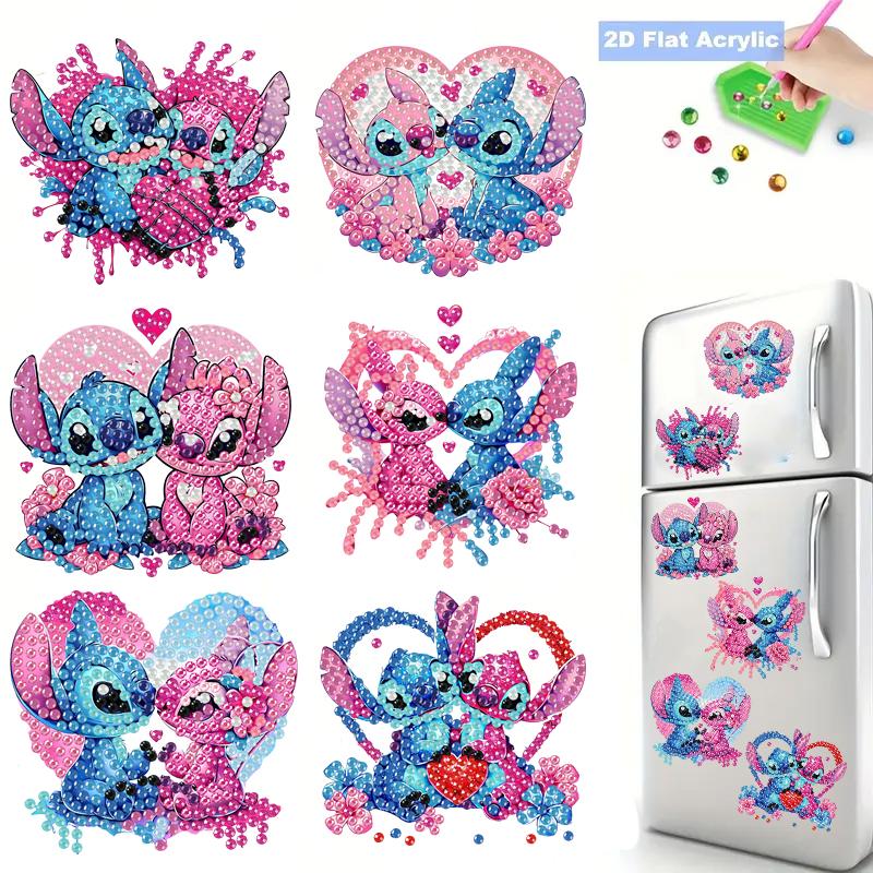 6Pcs Couple Series Diamond Art Fridge Magnet Diamond Painting Refrigerator Magnet Diamond Painting Fridge Magnet for Adults Beginners