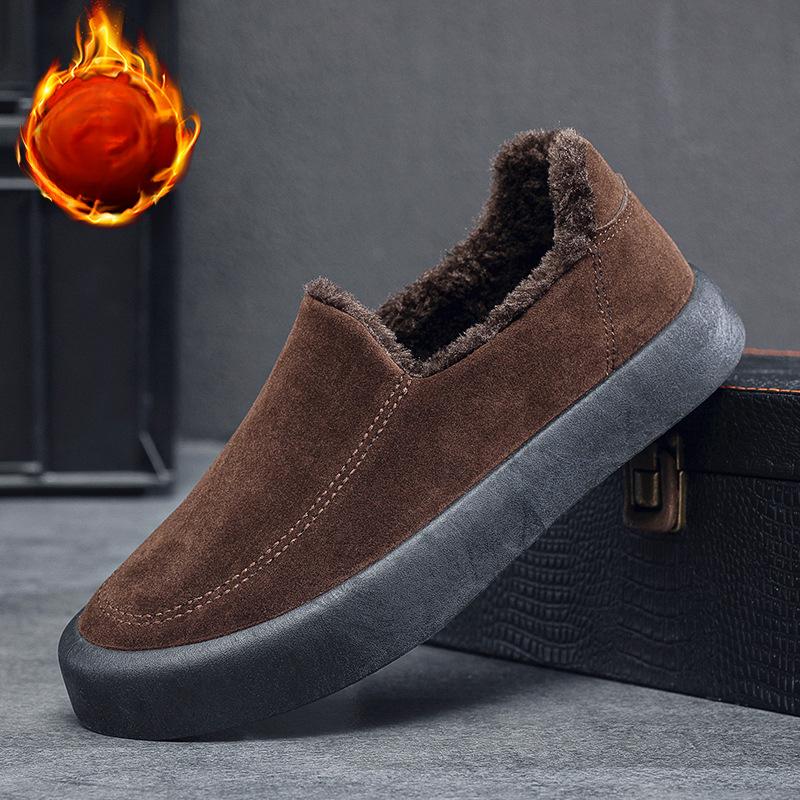 Мужская обувь Зима Новая Большой размер Теплая Уличная Плюшевая Повседневная обувь Британский стиль Удобная Модная Обувь для скейтбординга
