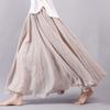 Half-length Skirt Female Literary and Artistic Ethnic Style Linen Mid-length Long Spring and Autumn Plus Size Dance Big Swing Long Skirt