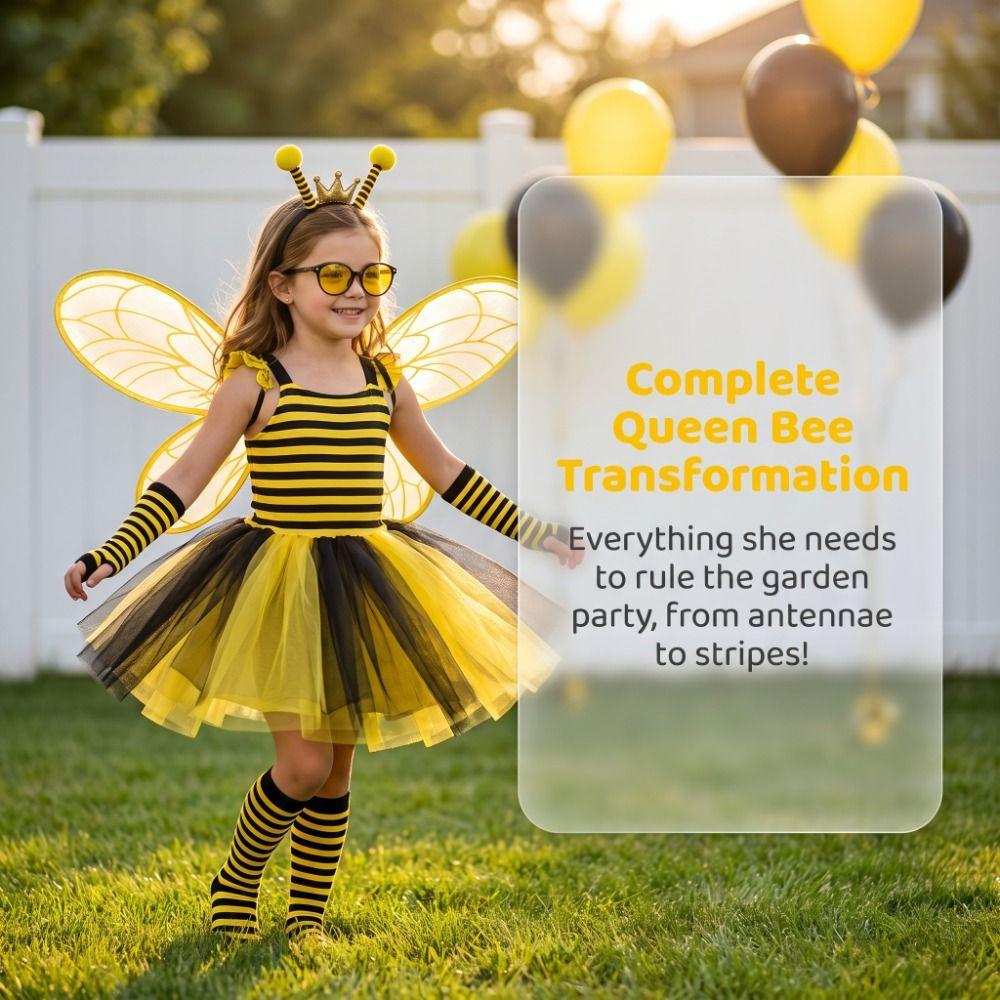 Insect Yellow Bee Fly Wings Bugs Kids Party Wings Lightweight Bee Cosplay Wings Suit Cosplay Event