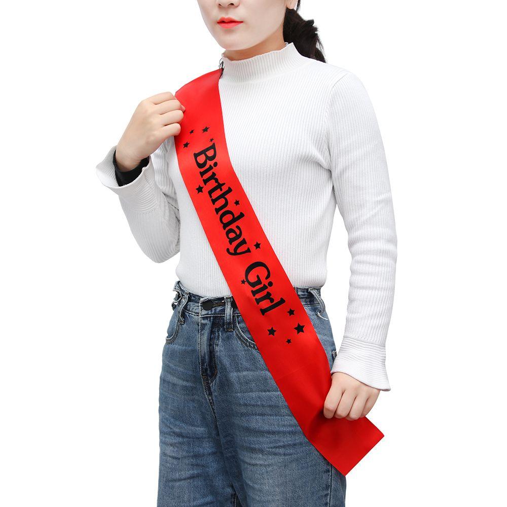 Gifts Glitter Party Decoration Ribbons Birthday Girl Shoulder Girdle Satin Sash