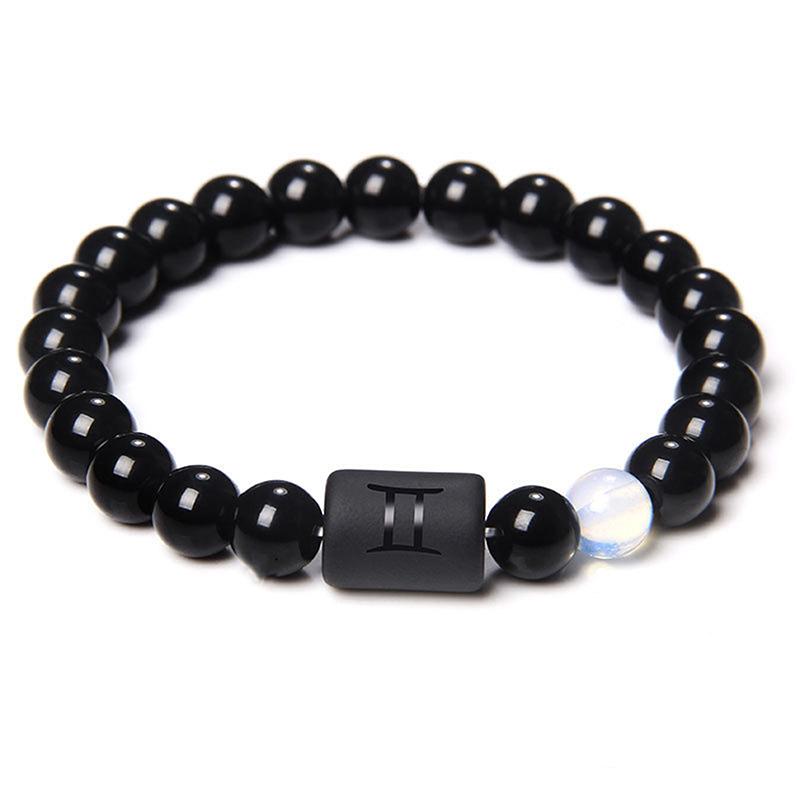 Браслет из натурального камня с бусинами 12 созвездий, парный браслет для женщин и мужчин, высококачественный эластичный браслет из веревки, ювелирные изделия, подарки
