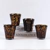 Creative Leopard Print Glass Cup Brown Tortoise High End Retro Water Mug for Cafe Bar Household