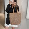 Simple and Large-capacity Straw Woven Bag Fashion Summer Beach Women's Shoulder Bag Trendy Zipper Handbags for Girls