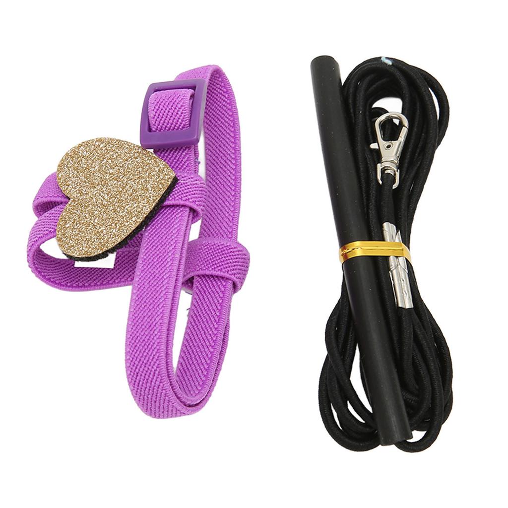 Pet Bird Harness Leash Elastic Adjustable Lightweight Parrot Flying Leash Straps with Cute Heart Purple