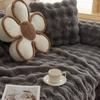 Winter Soft and Comfortable Bubble Rabbit Plush Sofa Towel Simple Modern Solid Color Universal Sofa Cover Towel