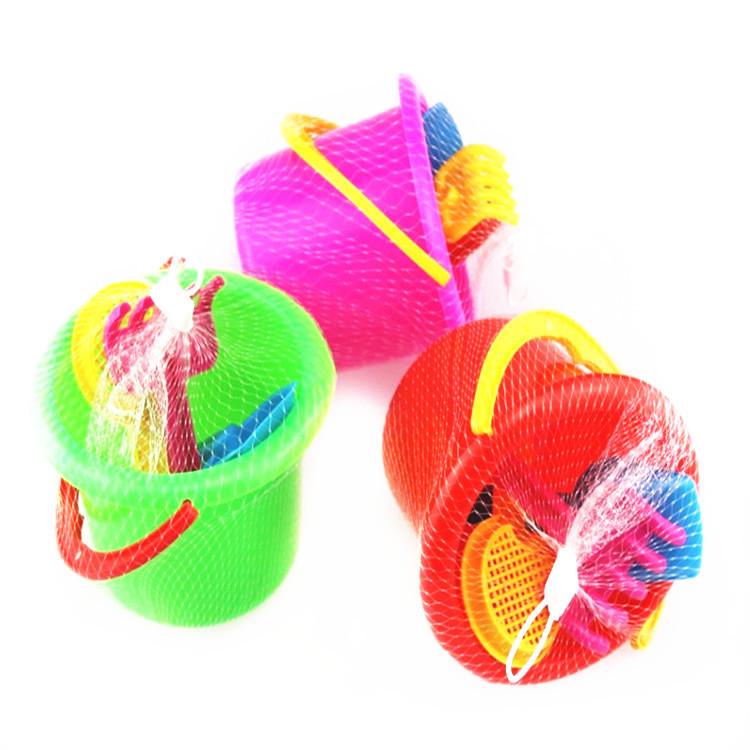 Летние бестселлеры 10 см пляжные водные игрушки: Маленький набор из ведра и сетчатой сумки из четырех частей