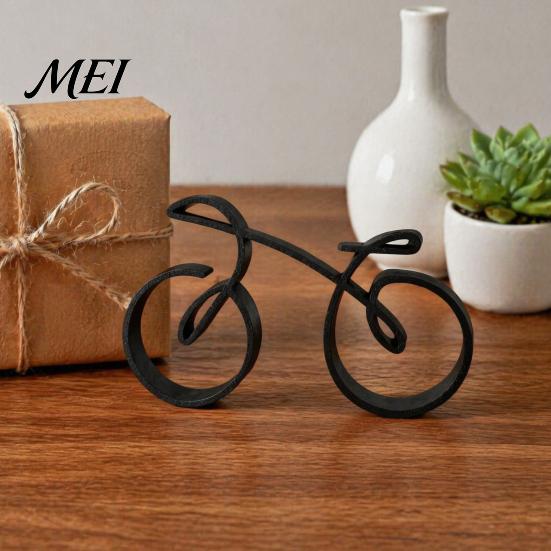 Desktop Accessories for Men 3D Printed Bicycle Ornament, Abstract Bike Sculpture, Creative Gift Cyclists Figurine, Modern Minimalist Cycling