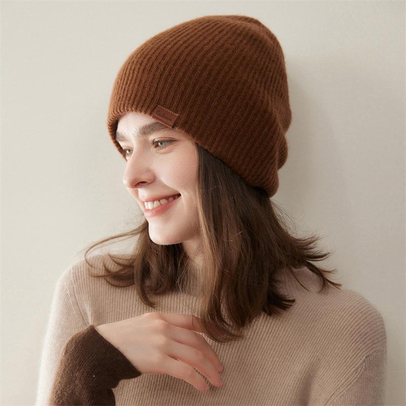 Women's 100% Pure Cashmere Knitted Hat – Fashionable, Versatile, and Warm
