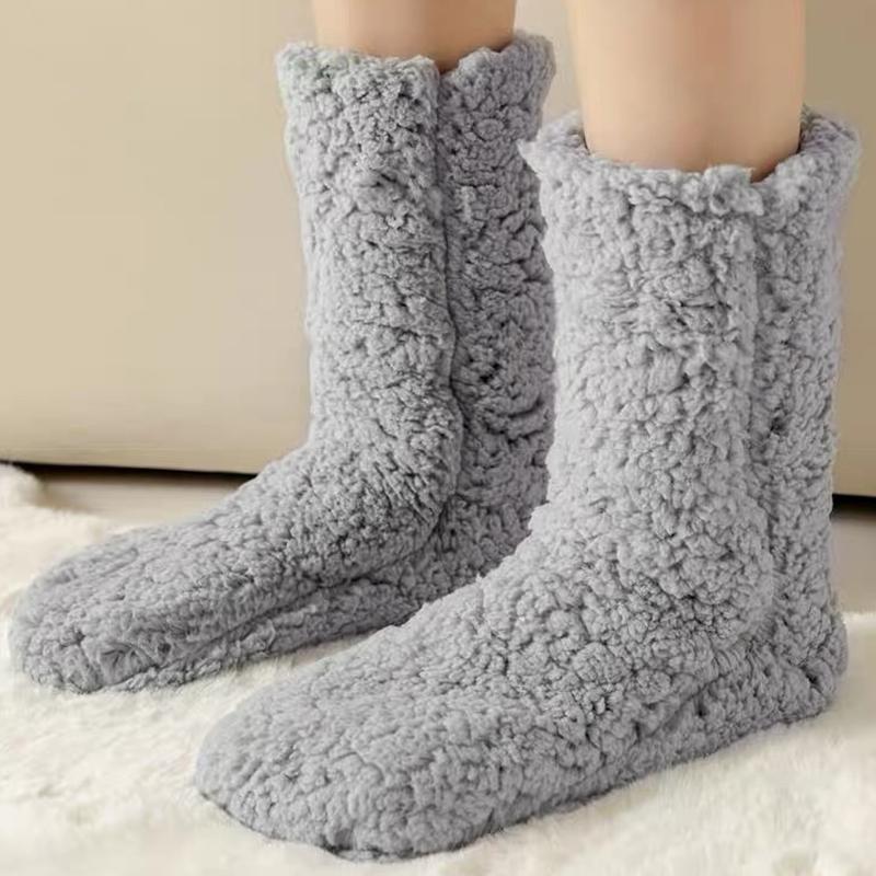 1 Pair Winter Women's Warm Thickened Woven Thermal Socks Floor Socks Home Plus Socks