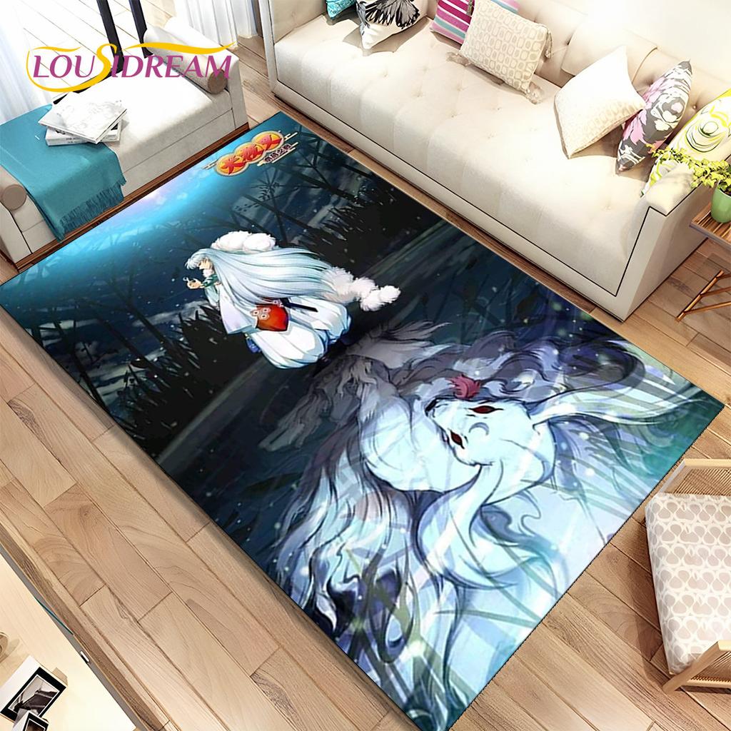 Аниме Инуяша мультфильм коврик большой, ковер ковер для гостиной спальни диван коврик украшение, дети играют нескользящий напольный коврик 3D