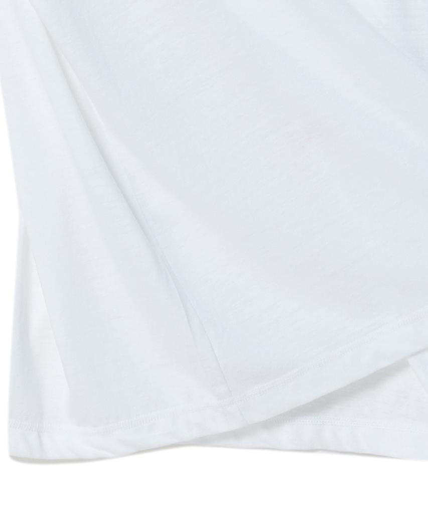 BEYOND CLOSET [Collection Line] Linen Blended Vintage Garment Henley Neck Short Sleeve T-Shirt White