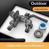 Outdoor Freeze Proof Zinc Alloy Dual Outlet Garden Water Faucet G1/2 Quick-connect Nipples Balcony Frost Protection Tap