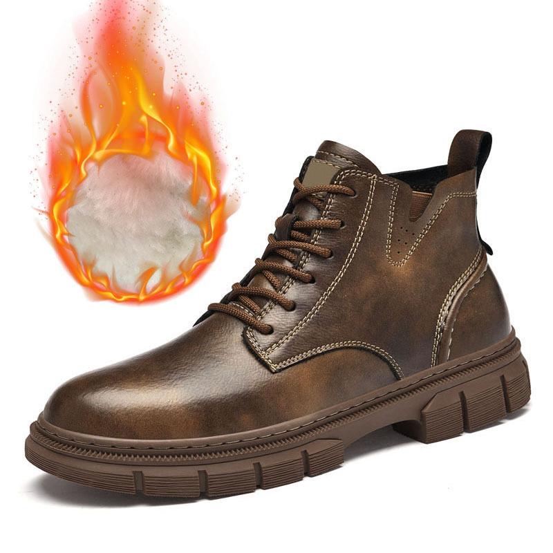 Популярные ботинки Мартин мужская обувь весенне-осенние ботинки средней высоты мужские ботинки британские высокие короткие ботинки повседневная рабочая обувь