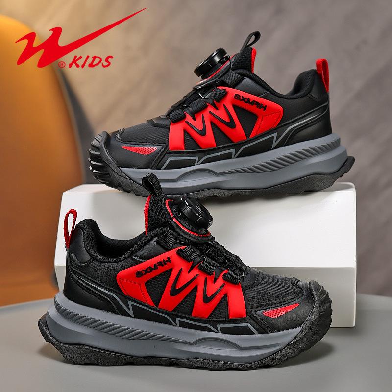 W.KIDS Multi-Color Fleece-Lined Sports Shoes with Fashionable Patchwork, Cool Buckle Design, Warm & Comfortable.