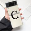 Phone Case For Samsung Galaxy Z Flip 3 4 5 Hard Folding Clear PC Bumper Initial Letter A Z Fashion For Samsung Z Flip 6 Cover