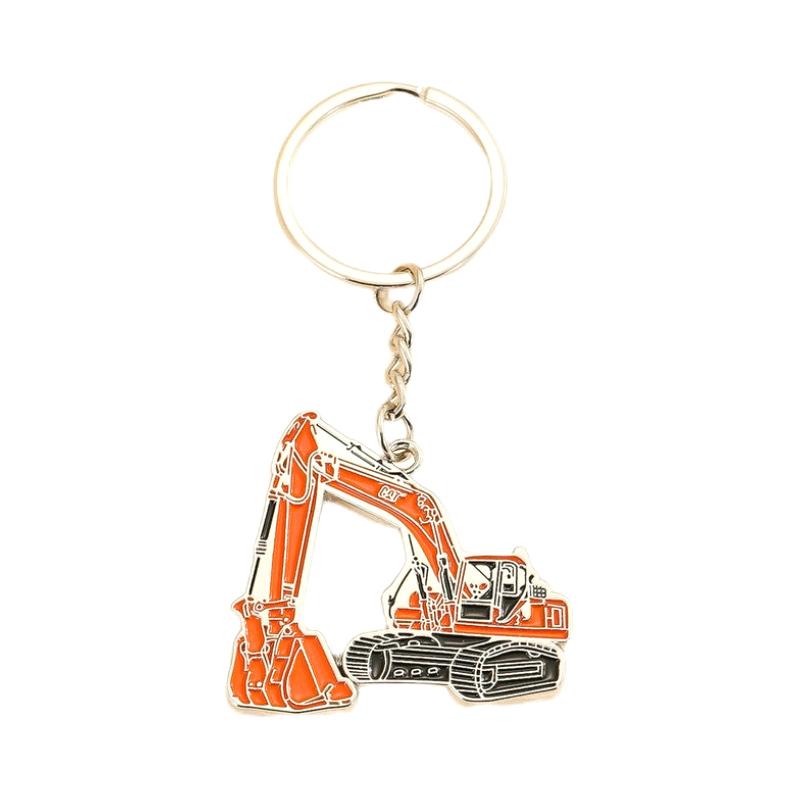 Creative Zinc Alloy Stereo Excavator Backhoe Keychain For Friend Gift Bag Pendant Charms Car Key Accessories Jewelry