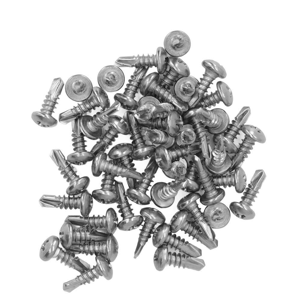 200 шт. Саморезов самосверлящих M4.2x13мм Нержавеющая сталь 410 Самонарезающие Крестообразная Круглая Головка Сверло