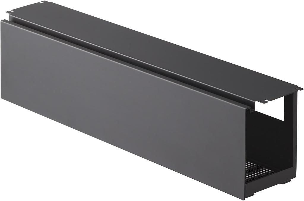 Yamazaki Jitsugyo 4479 Under Desk Top Plate Cable Rack Long Black Approx. W63.5 X D12 X H17cm Tower Cable Power Tap Storage Fixed with Screws Cover
