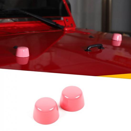 Car Engine Hood Rubber Head Cap Trim Cover For Jeep Wrangler JK 2007-2017 Pink
