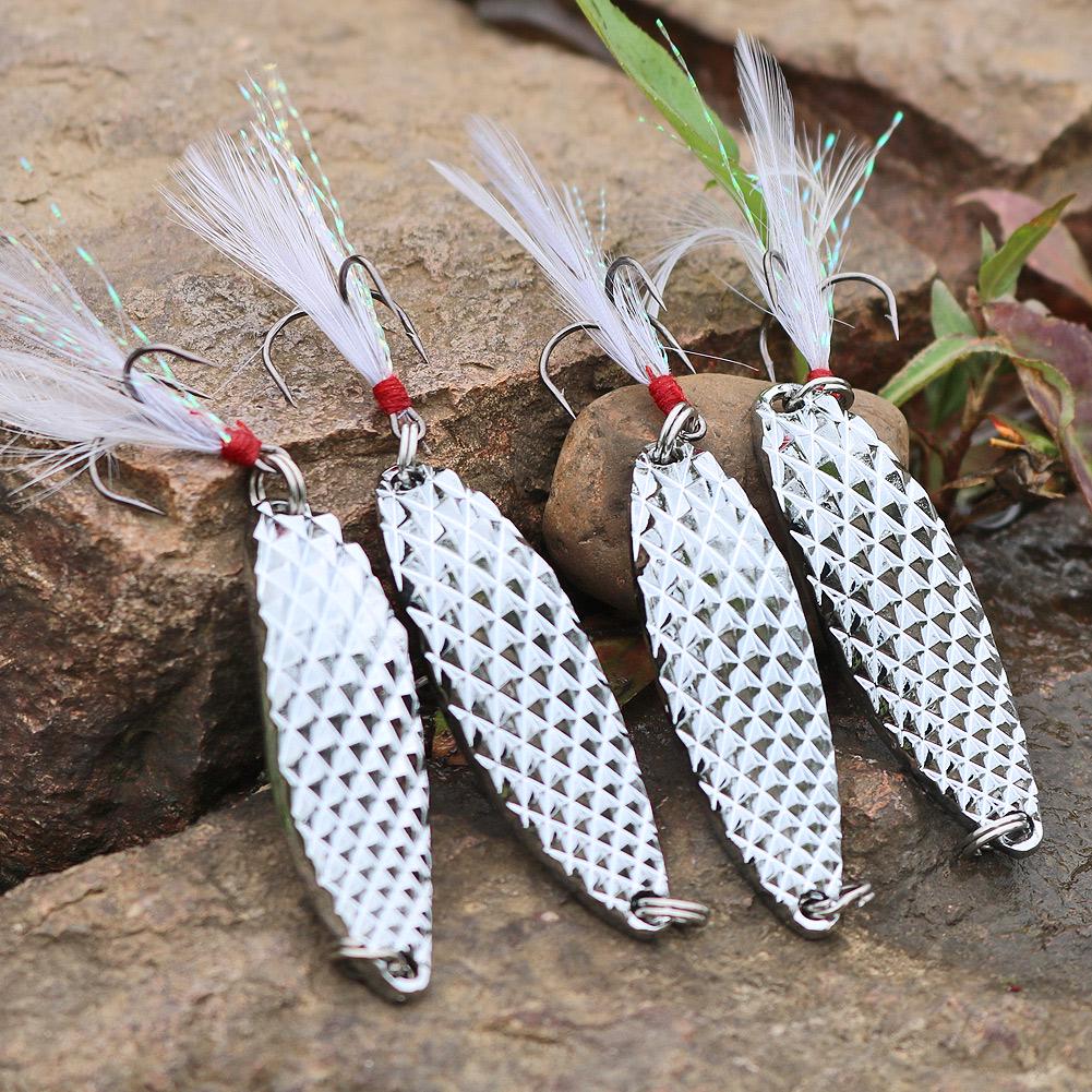 Рыболовные приманки-ложки, 5 шт. приманки-ложки для окуня форели с пластиковой коробкой для пресноводной рыбалки