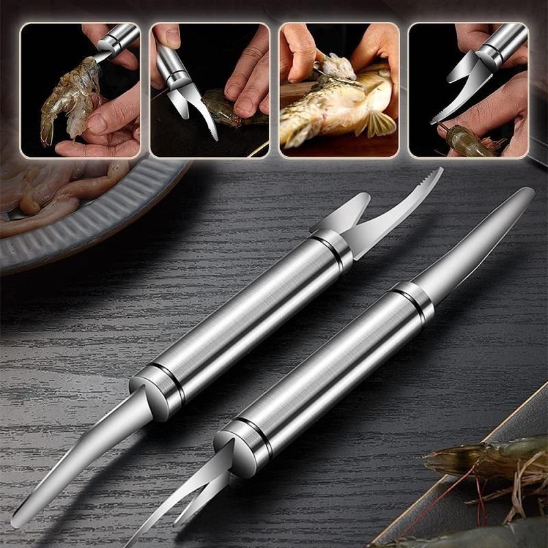 5pcs Stainless Steel Shrimp Line Knife Shell Peeling Tool Fast Shrimp Peeler Fish Knife Small Intestine Cleaning Home Kitchen Tools