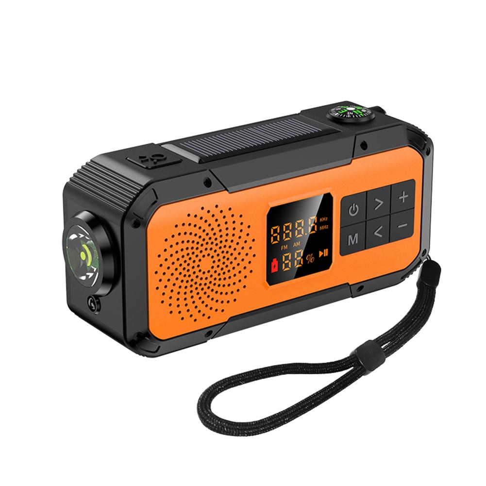 Emergency Hand Crank Radio Solar Radio with BT Flashlight SOS Compass AM/FM/WB/NOAA Weather Radio for Indoor Outdoor Emergencies