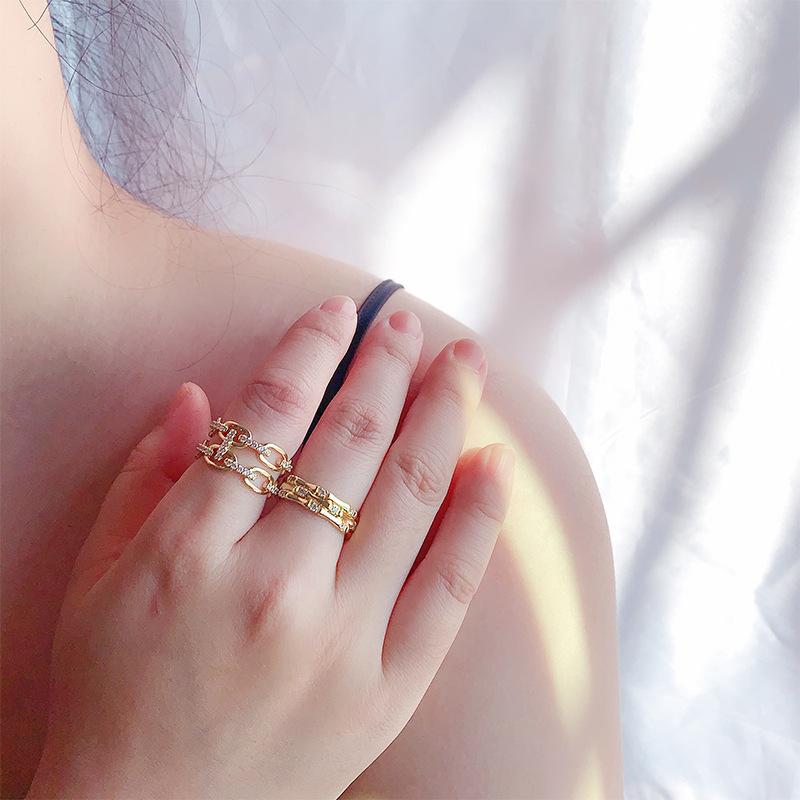 CMM Unisex Fashion Resizable Finger Ring Cubic Zirconia Adjustable Ring