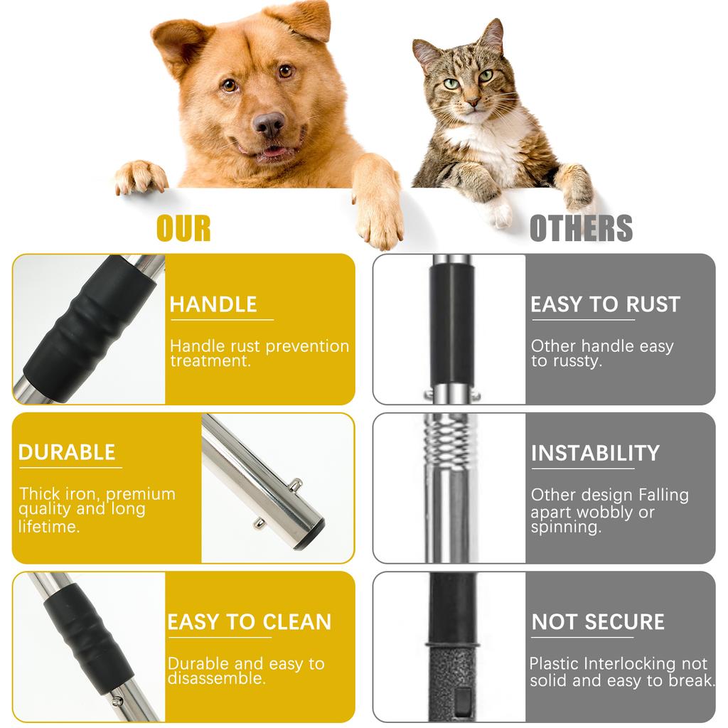 Набор из 2/3 предметов для уборки собачьих экскрементов с длинной ручкой, многофункциональный металлический лоток, грабли, лопатка, совок для сбора собачьих экскрементов для уборки отходов домашних животных