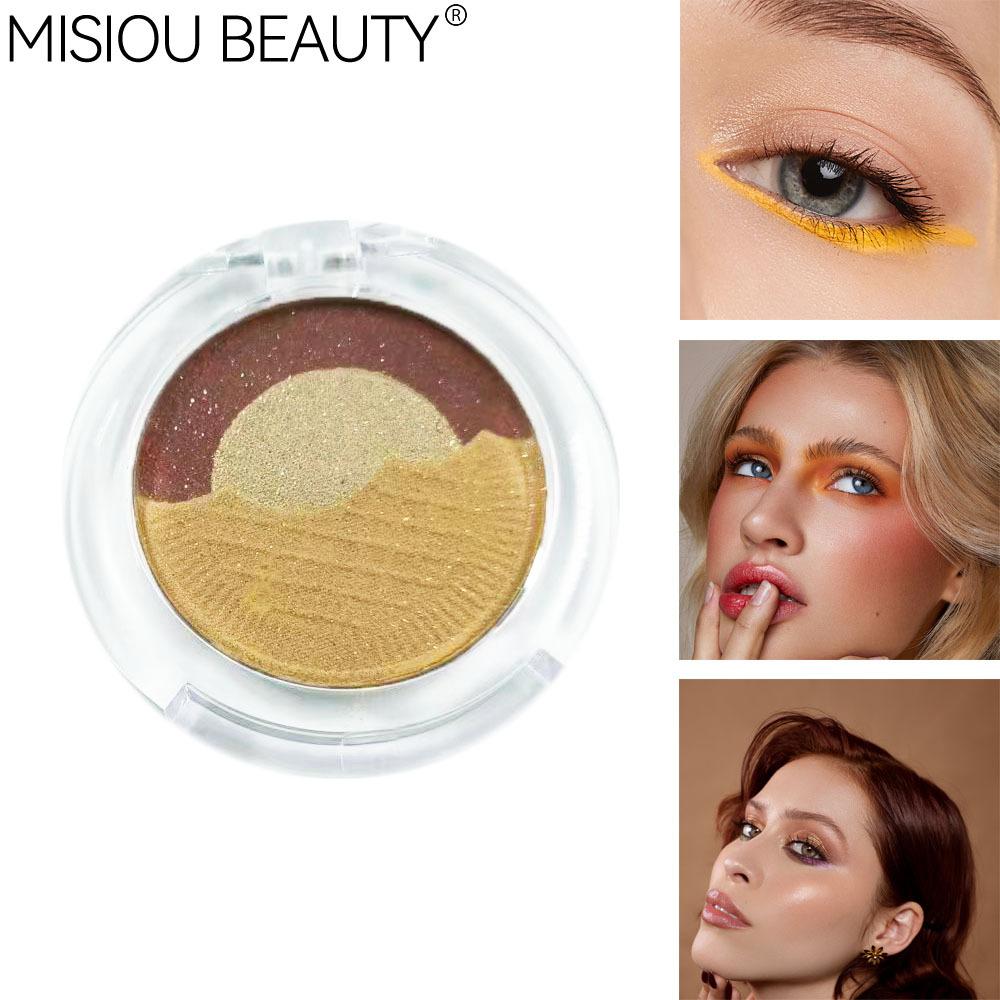 Misiou Beauty New Product Pink Pearl Matte Makeup Artist Biscuit Eye Shadow Plate European and American Monochrome Eye Shadow Box