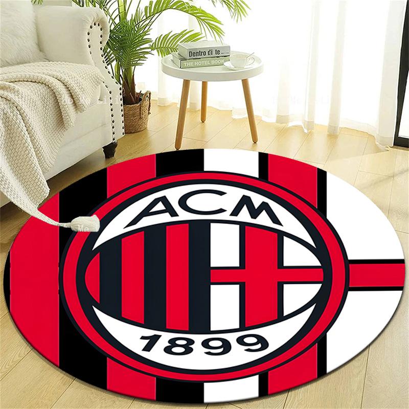1pc A-AC Milan Print Round Carpet Chair Round Carpet Suitable for Bedroom Living Room Home Decorative Carpet