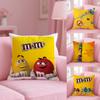 Fashion M&M's Chocolate Candy Meme Pillow Case Anti-dustmite Pillowcase Invisible Zipper Silky Short Plush Sofa Cushion Cover