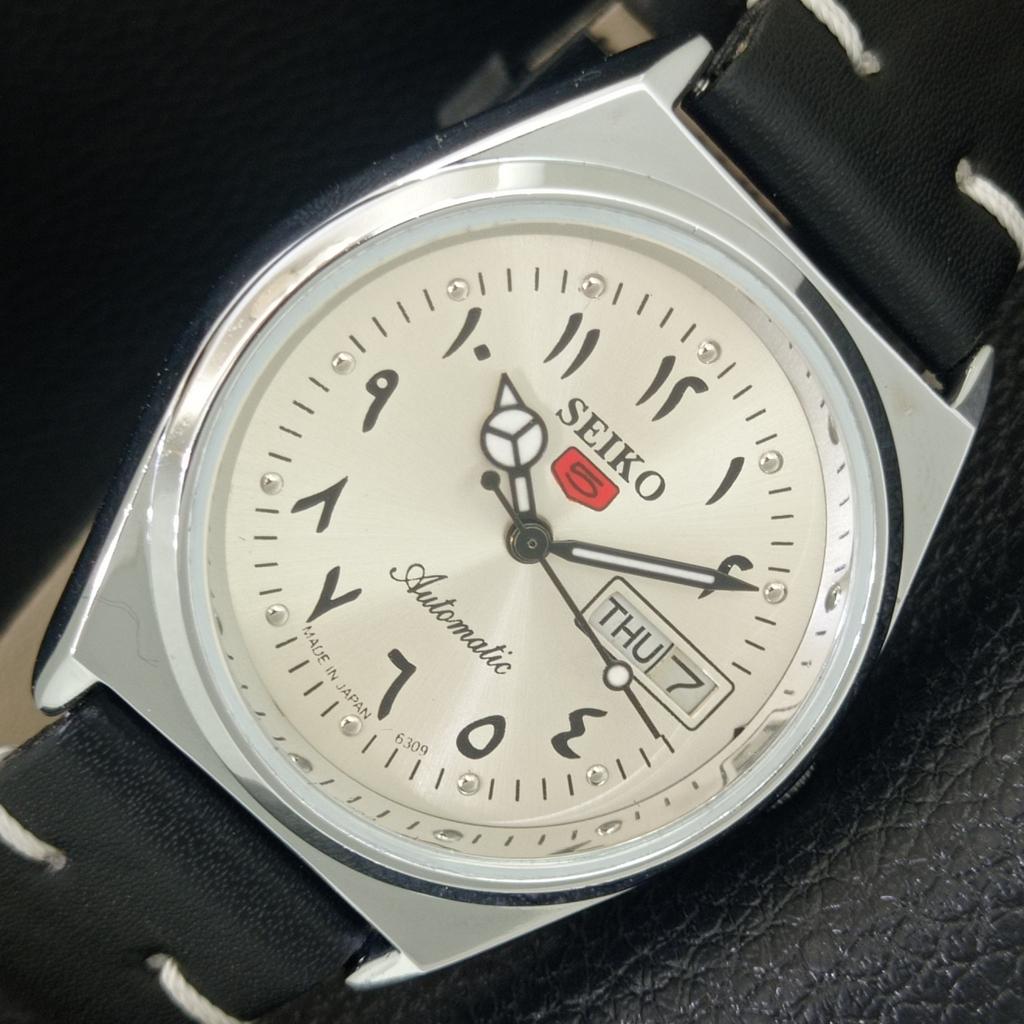 REFURBISHED SEIKO 5 AUTOMATIC 6309A JAPAN MENS VINTAGE SILVER WATCH a442580-1