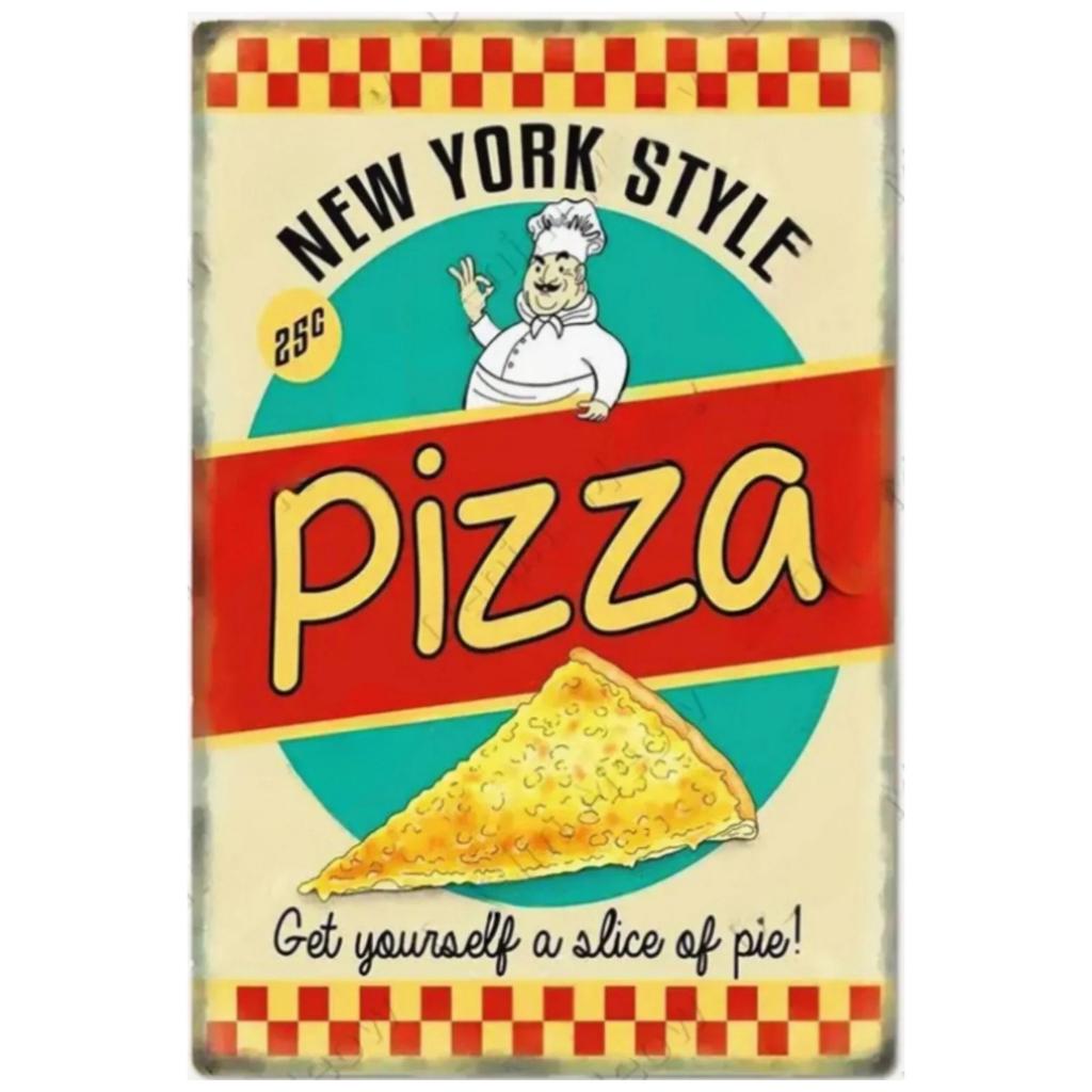 Vintage Pizza Zone Plaque Great Food Metal Sign Pub Bar Home Decoration Best Homemade Poster Italian Pizza Wall Art Plate