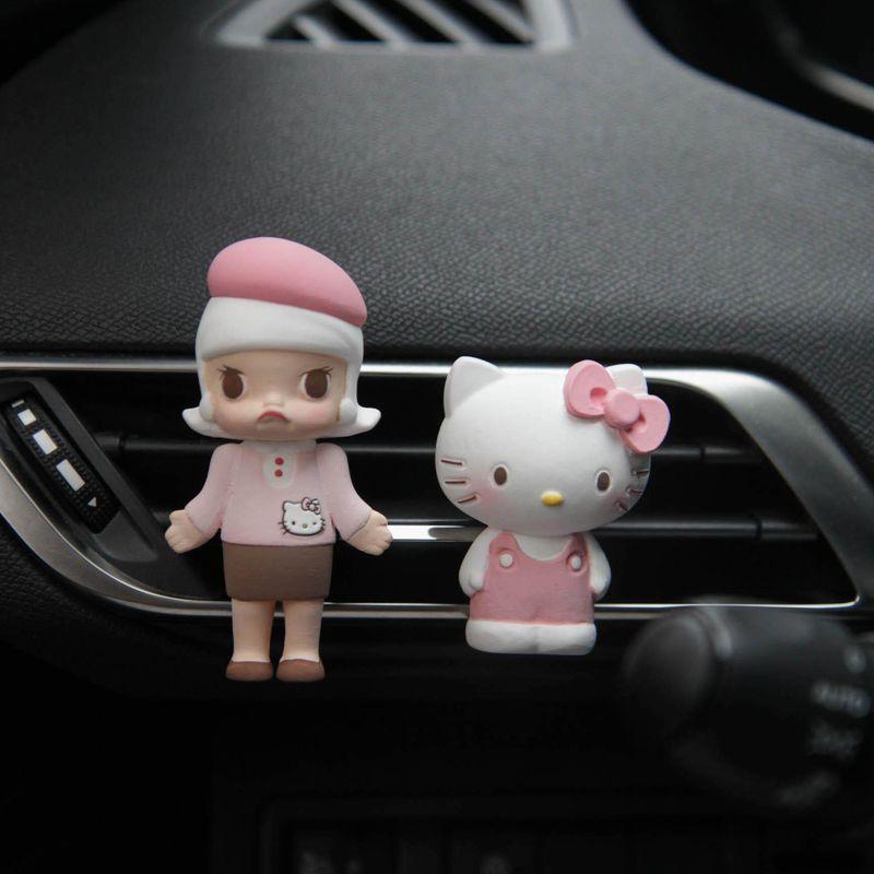 Cute Cartoon Hello Kitty Couple Doll Car Aromatherapy Car Air Conditioner Air Outlet Fragrance Fancy Fragrant Stone