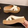 Французские шлепанцы на платформе женские летние для улицы продвинутый стиль 2025 новые универсальные не утомляют ноги красивые крутые шлепанцы женские