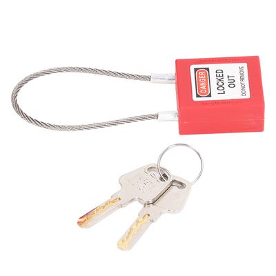 Блокировка Tagout Lock Замок из нержавеющей стали с тросиком Безопасный замок с 2 ключами