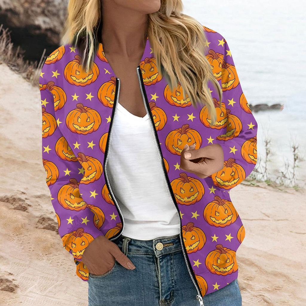 Женская верхняя одежда с длинным рукавом и принтом, повседневные топы на молнии, кардиган, рубашка, тонкая куртка для женщин