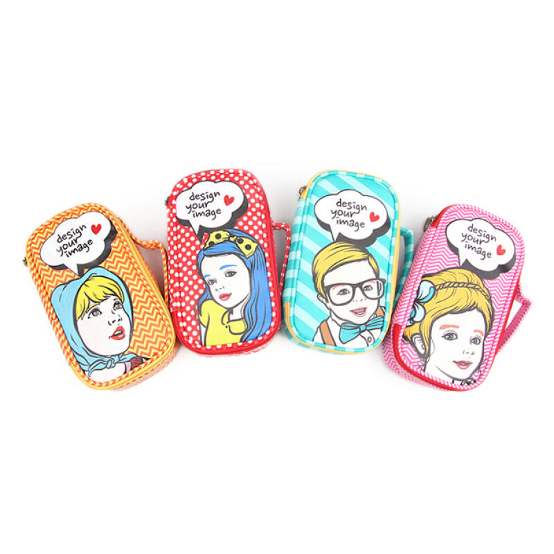 Косметичка из ПУ с ручкой в стиле Поп-арт