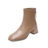 Classic Winter Autumn Ankle Boots Women's Fashion Thick Heel Square Toe Boots Casual Low Heel Sexy Retro Winter Boots