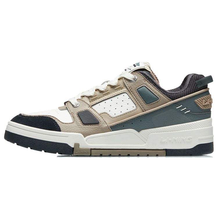 Li Ning Journey Non-Slip Durable Low-Top Skate Shoes Men Skate Shoes Gray Green AGCR297-4