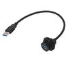 USB3.0 Панельный разъем Водонепроницаемый разъем для передачи данных с удлинительным кабелем Мужской Женский Прямая головка 0.3 метра