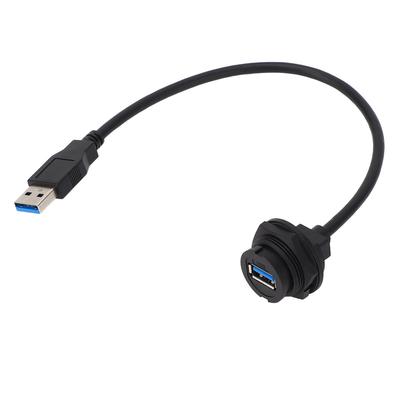 USB3.0 Панельный разъем Водонепроницаемый разъем для передачи данных с удлинительным кабелем Мужской Женский Прямая головка 0.3 метра