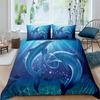 3D Cute Dolphin Duvet Cover Sets Blue Sea Quilt Covers Comforter Case Set Bed Set Queen Size Drop Ship Animal Bedding Set