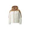 Color Block Logo Embroidered Hooded Long Sleeve Down Jacket Women Outerwear 537579-65
